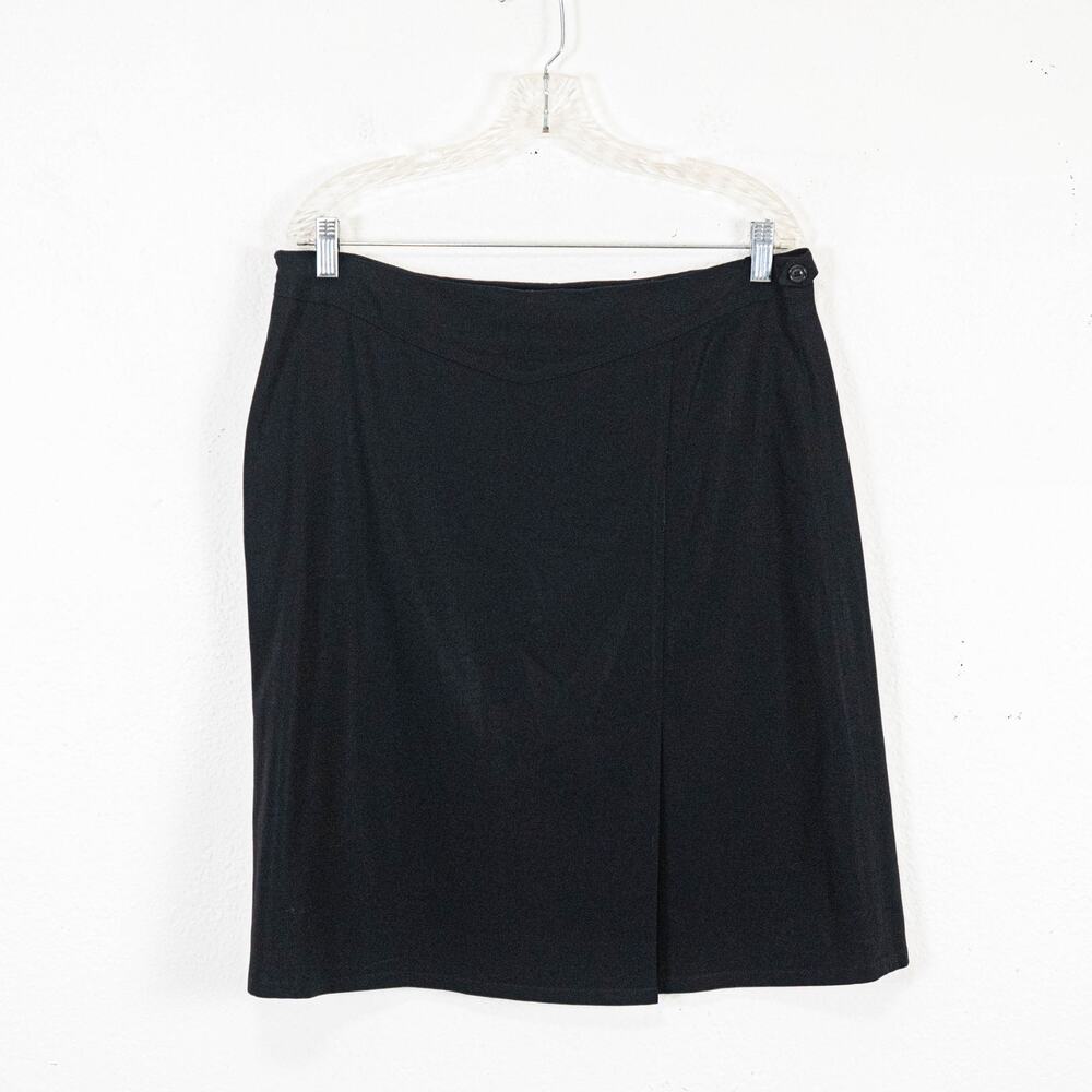 Piazza Sempione Black A-Line Skirt Knee Length Wool Size 46IT - Picture 10 of 10